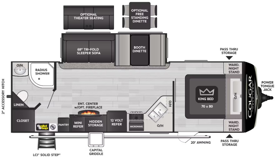 2024 KEYSTONE COUGAR 1/2 TON 26RBSWE, , floor-plans-day image number 0